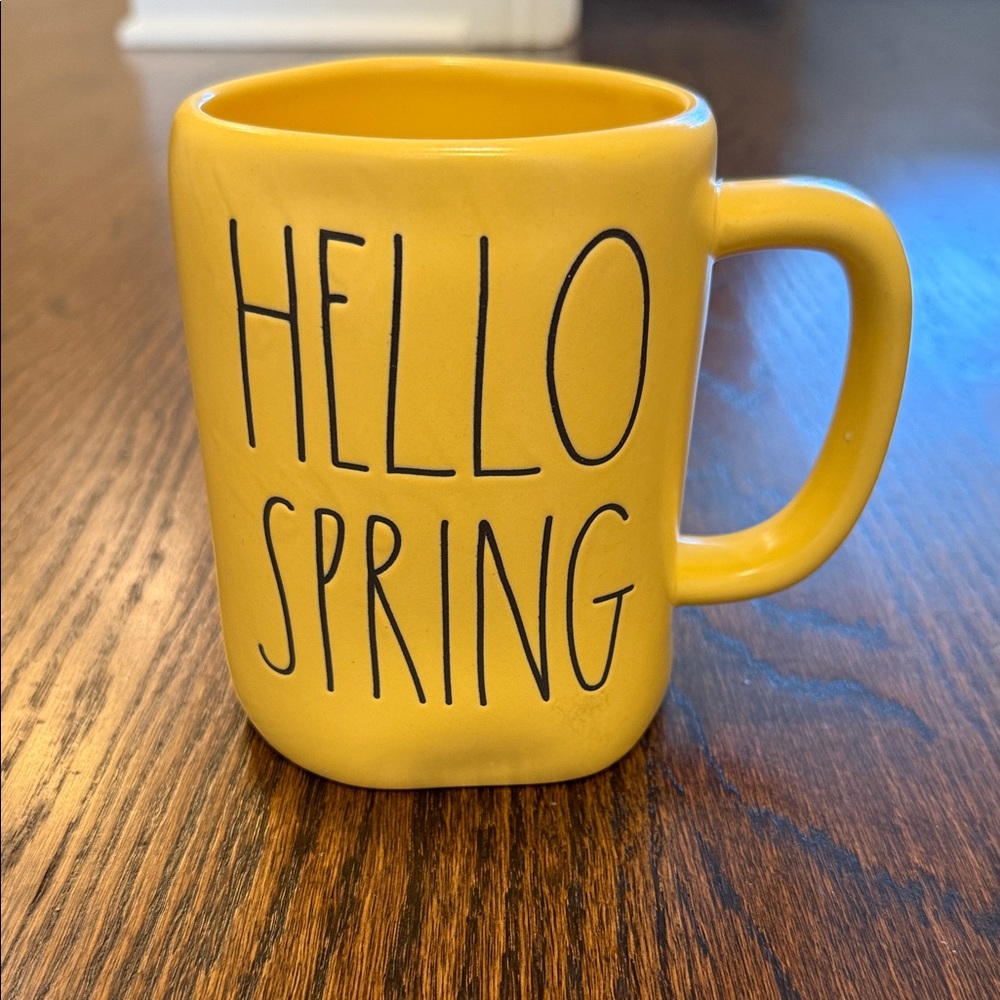 Rae Dunn. Hello Spring Yellow Ceramic Mug